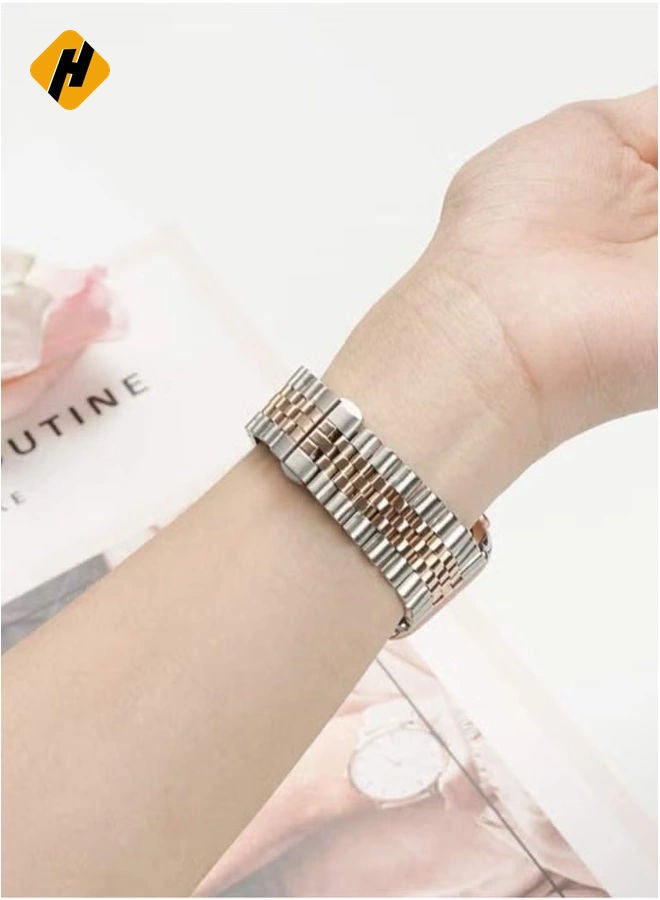 HuHa Replacement Band Compatible with Apple Watch 44mm / 42mm Stainless Steel Solid Strap Metal Bracelet for Apple Watch Series 7 6 5 4 3 2 SE (Silver  - Image 2