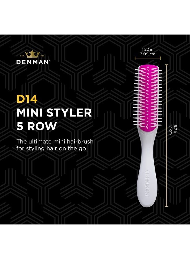 DENMAN Hair Brush for Curly Hair (Cherry Blossom) 5 Row Classic Styling Brush for Detangling, Separating, Shaping and Defining Curls. Best for Styling Naturally Curly Hair and Creating Ringlets - Image 2