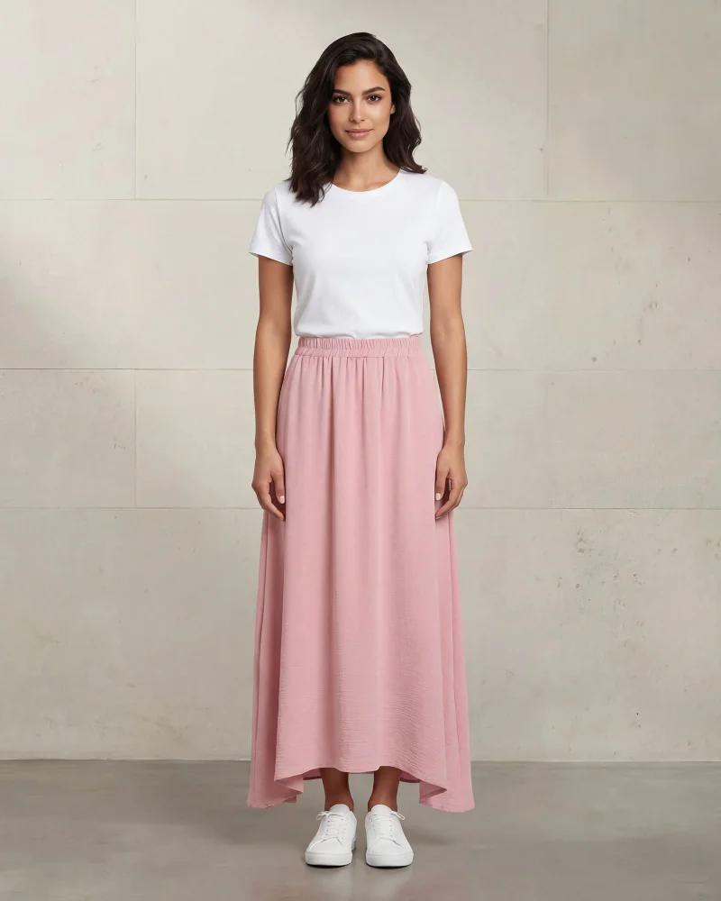 Redtag Women Pink Solid Skirt