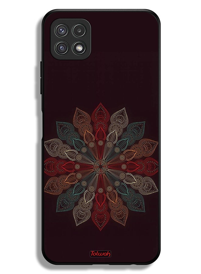 Tolwak Samsung Galaxy A22 5G Protective Case Cover Mandala Flower Art - Image 1