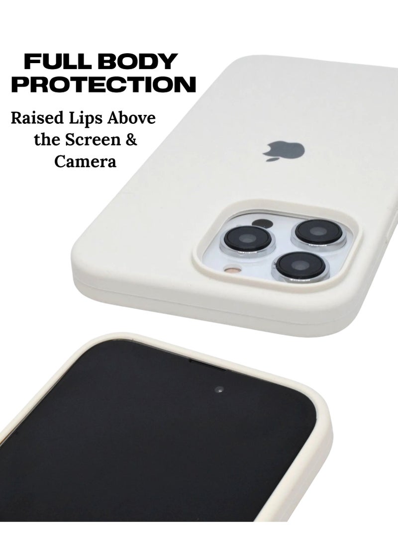 BORTONY - iPhone 15 Pro Case with 2X Screen Protector【3 in 1】Liquid Silicone Soft Silky Touch iPhone 15 Pro Cover Inside Microfiber Anti Scratch Shockproof Protective Case Cover - Image 1
