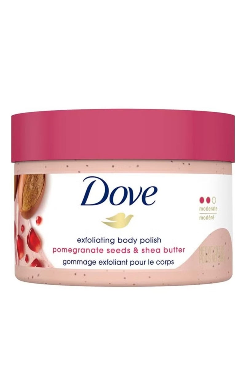 دوف مقشر الجسم دوف، رمان وزبدة الشيا، مع ربع كريم مرطب، 225 مل - Image 1