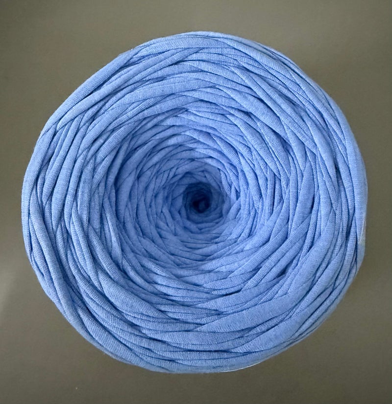 VIRAM Knitting Cotton Hosiery Yarn Soft T-Shirt Yarn, Needle Knitting Yarn Thread Dyed Hand Knitting Art Craft Soft Crochet Hook Yarn (1, Sky Blue) - Image 2