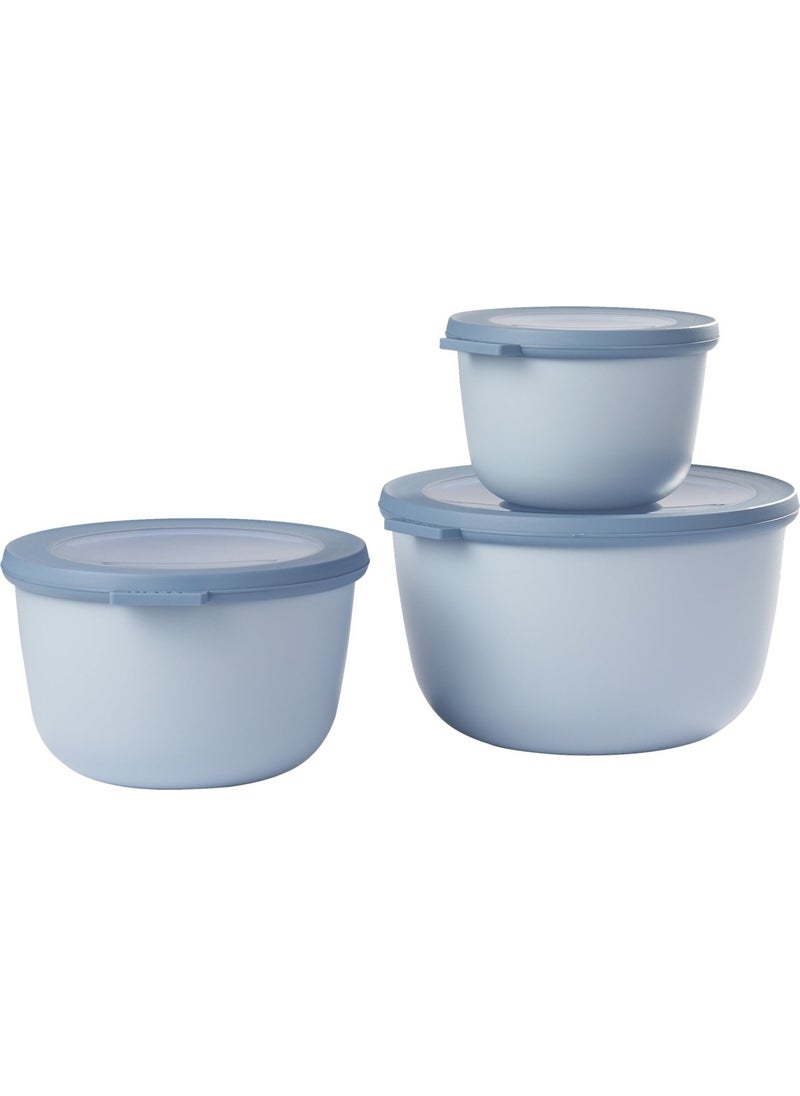 Mepal Set Cirqula Round 3 Storage Container Pcs ml - Nordic Blue  - Image 1