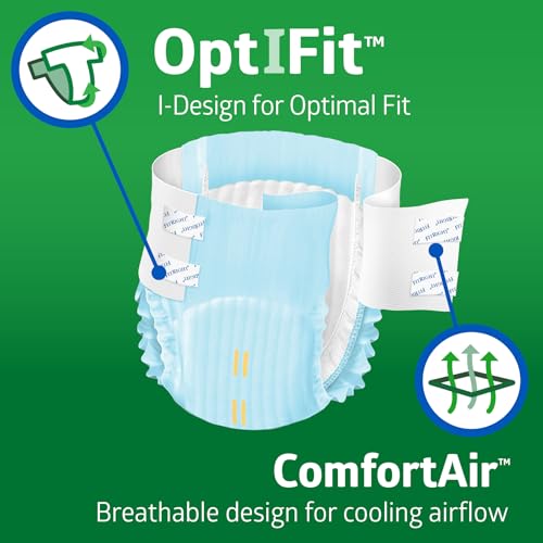 FitRight Adult Diapers, Ultra Heavy Absorbency, L (Waist Size 44in-56in), 20 Count, OptiFit Incontinence Briefs for Men and Women, Disposable, Moisture-Wicking, Leak Protection, - Image 2
