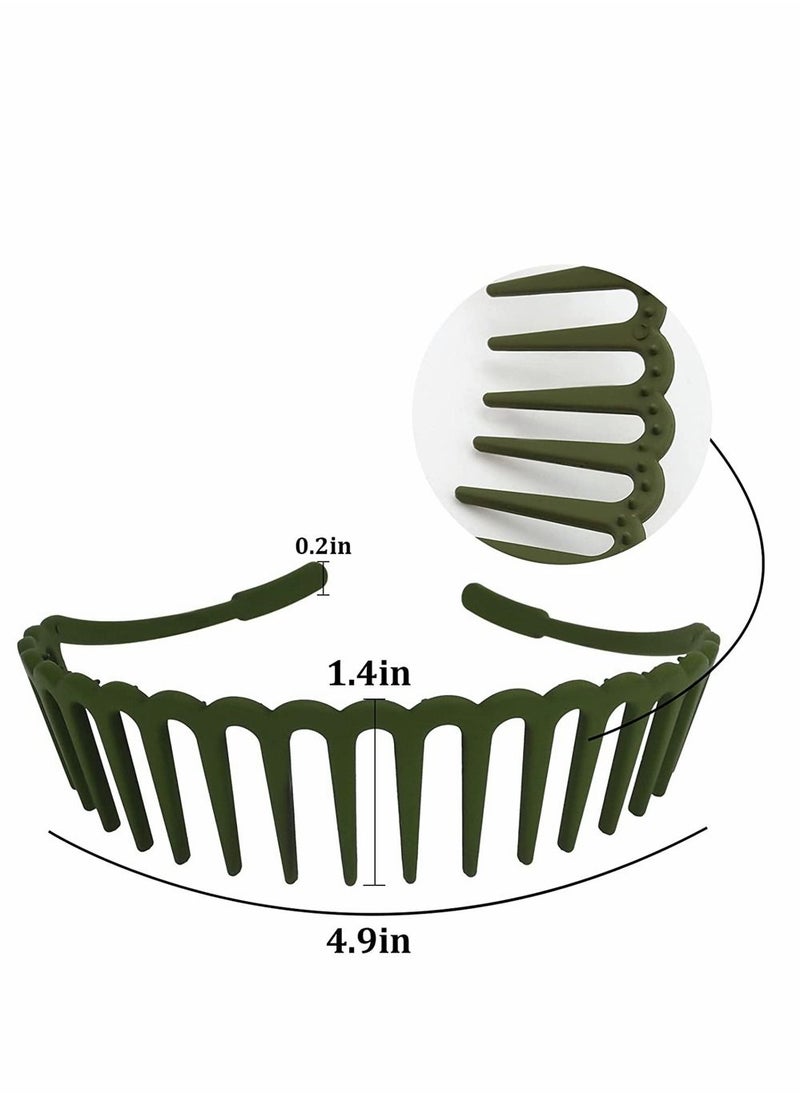 SYOSI Plastic Tooth Headband 6 Pcs Comfortable Shark Tooth Comb Headband Zigzag Hair Band Wide Teeth Headbands Plastic Hair Hoops Anti-slip Head Hoops Unisex Hair Bands for Women Men  - Image 2