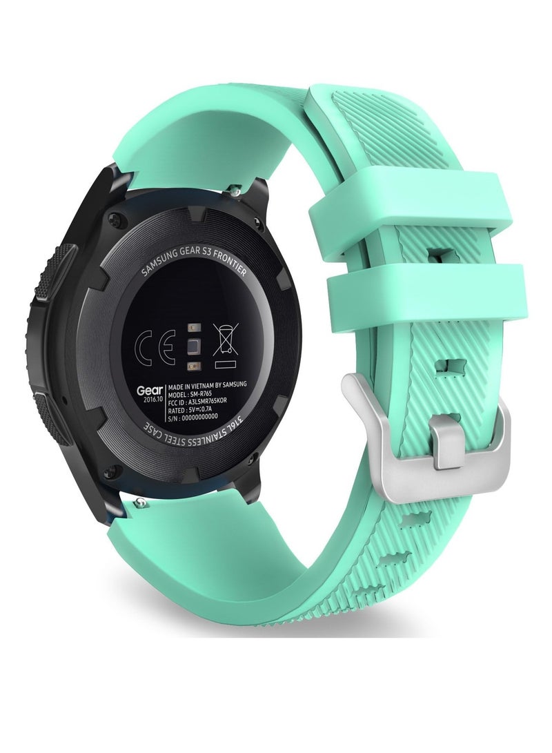 Silicone Sport Band 22MM Strap For Samsung Galaxy Watch 3 45mm/Watch 46mm/Gear S3/Huawei watch GT3 GT4 46MM/Huawei Watch 3&4/3&4 Pro/GT2E/GT2 Pro/GT GT2 46MM/Amaz fit GTR 4/3/3Pro/2/2e Mint Green - Image 1