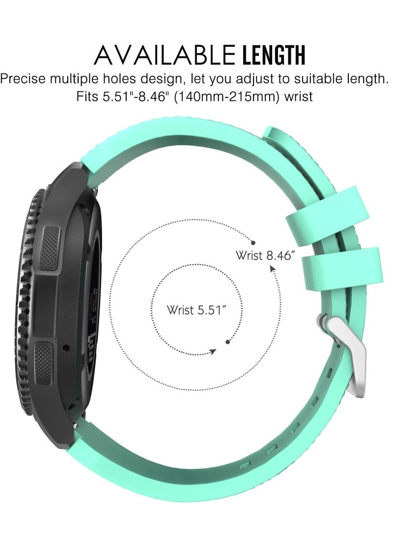 Silicone Sport Band 22MM Strap For Samsung Galaxy Watch 3 45mm/Watch 46mm/Gear S3/Huawei watch GT3 GT4 46MM/Huawei Watch 3&4/3&4 Pro/GT2E/GT2 Pro/GT GT2 46MM/Amaz fit GTR 4/3/3Pro/2/2e Mint Green - Image 2