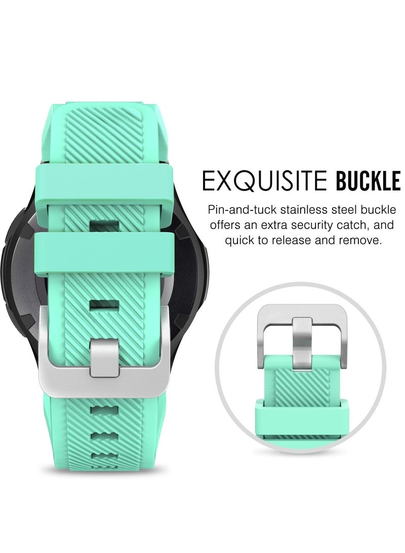 Silicone Sport Band 22MM Strap For Samsung Galaxy Watch 3 45mm/Watch 46mm/Gear S3/Huawei watch GT3 GT4 46MM/Huawei Watch 3&4/3&4 Pro/GT2E/GT2 Pro/GT GT2 46MM/Amaz fit GTR 4/3/3Pro/2/2e Mint Green - Image 3