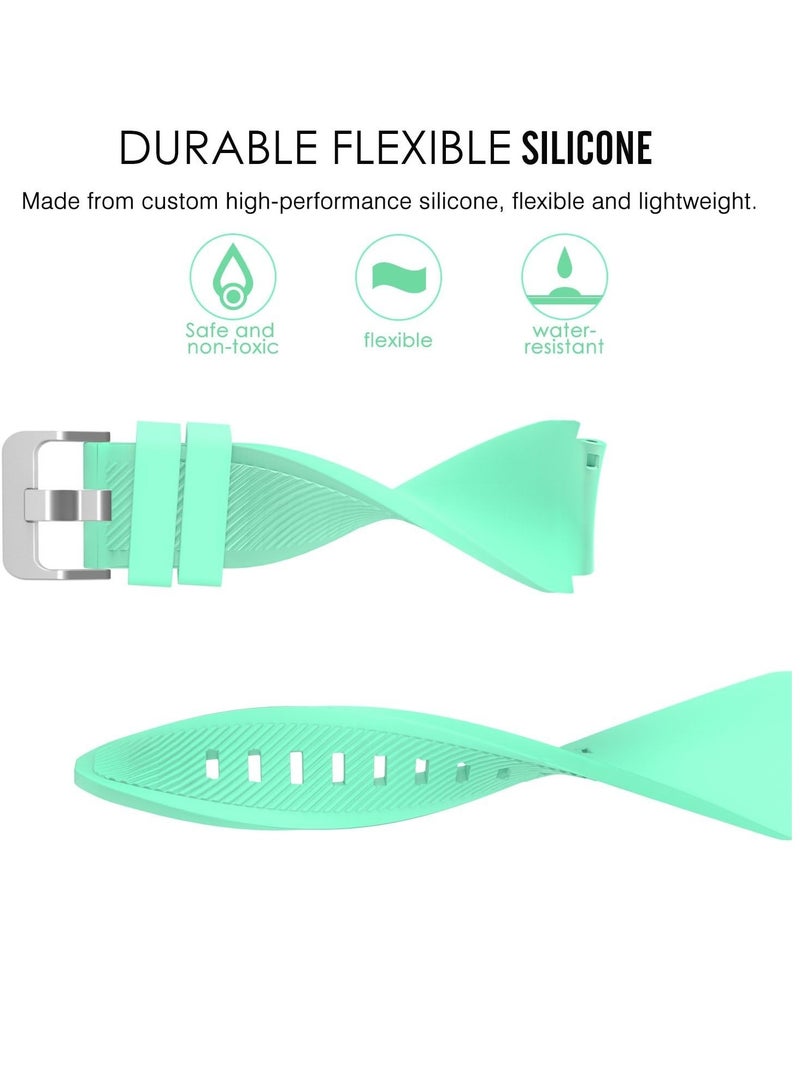 Silicone Sport Band 22MM Strap For Samsung Galaxy Watch 3 45mm/Watch 46mm/Gear S3/Huawei watch GT3 GT4 46MM/Huawei Watch 3&4/3&4 Pro/GT2E/GT2 Pro/GT GT2 46MM/Amaz fit GTR 4/3/3Pro/2/2e Mint Green - Image 4