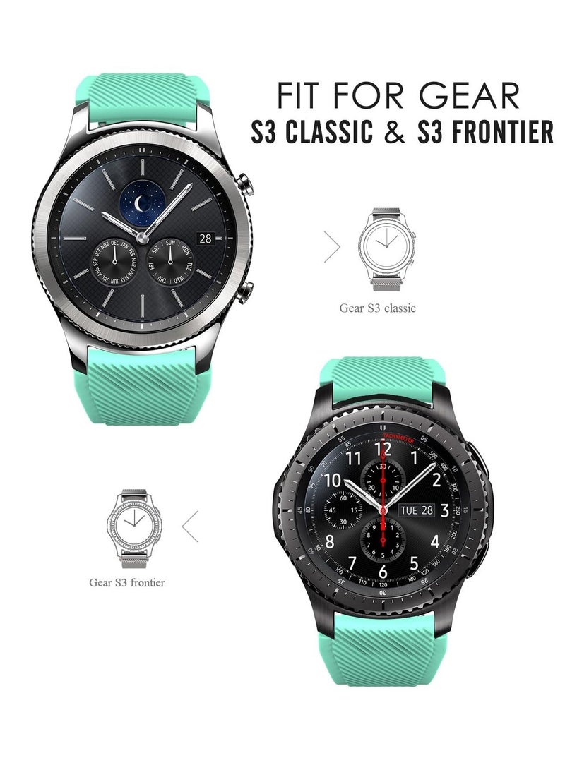 Silicone Sport Band 22MM Strap For Samsung Galaxy Watch 3 45mm/Watch 46mm/Gear S3/Huawei watch GT3 GT4 46MM/Huawei Watch 3&4/3&4 Pro/GT2E/GT2 Pro/GT GT2 46MM/Amaz fit GTR 4/3/3Pro/2/2e Mint Green - Image 5