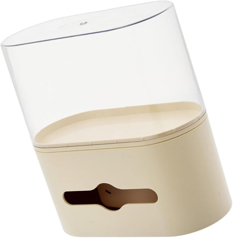 Creamy Modern Tissue Box With Hidden Storage And Remote Control Holder - Image 4