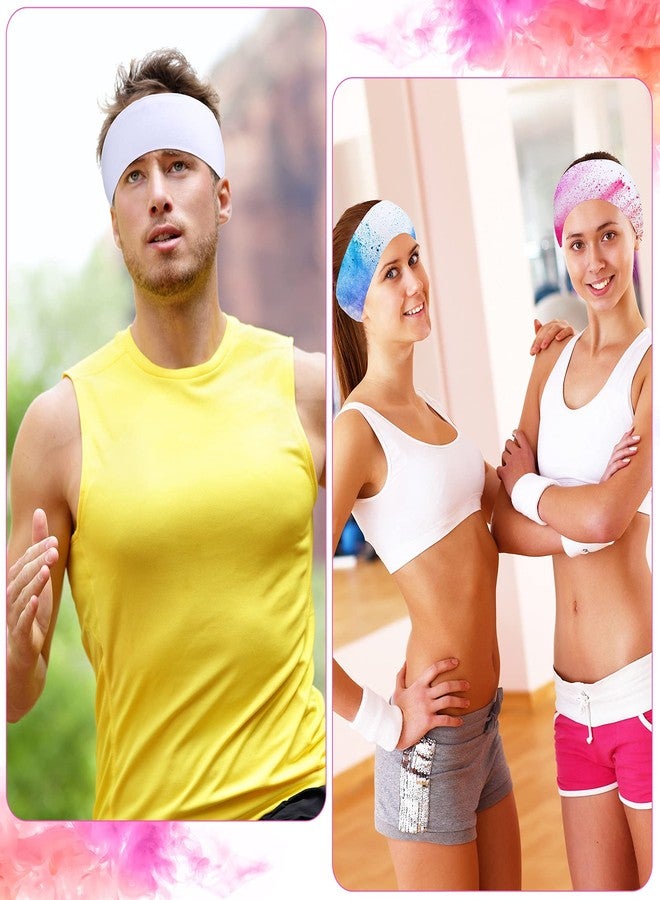 Waydress 36 Pieces White Scrunchies for Tie Dye and White Stretchy Headband Kit DIY Cotton Scrunchies Elastic Hair Tie Accessories Solid Soft Elastic Headband Yoga Holder for Party Women Hair Styling - Image 4