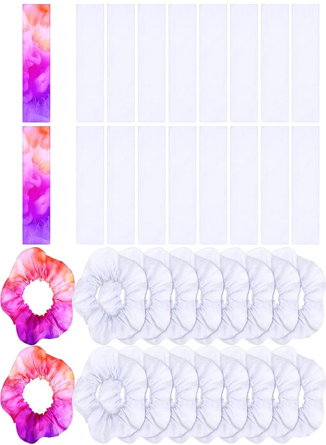 Waydress 36 Pieces White Scrunchies for Tie Dye and White Stretchy Headband Kit DIY Cotton Scrunchies Elastic Hair Tie Accessories Solid Soft Elastic Headband Yoga Holder for Party Women Hair Styling - Image 1