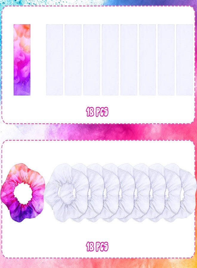 Waydress 36 Pieces White Scrunchies for Tie Dye and White Stretchy Headband Kit DIY Cotton Scrunchies Elastic Hair Tie Accessories Solid Soft Elastic Headband Yoga Holder for Party Women Hair Styling - Image 2