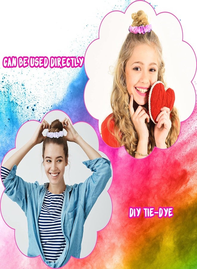 Waydress 36 Pieces White Scrunchies for Tie Dye and White Stretchy Headband Kit DIY Cotton Scrunchies Elastic Hair Tie Accessories Solid Soft Elastic Headband Yoga Holder for Party Women Hair Styling - Image 5