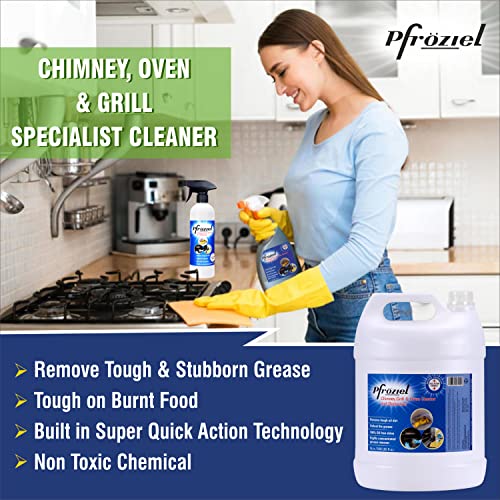 Pfroziel Chimney & Grill cleaner (5 ltr) Removes grease/oil/stain from chimney tawa, oven, Gas stove, Griddles, Exhaust fan I Non Flammable - Image 2