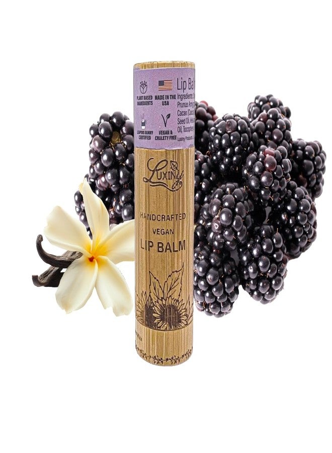 Luxiny Lip Balm in a Bamboo Tube, Vegan Natural Moisturizing, with Sunflower Wax and Vitamin E (Black Raspberry Vanilla - Image 1