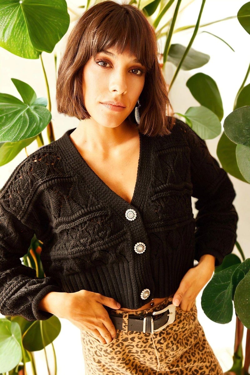 Weshaya Cardigan Women Black - Image 1