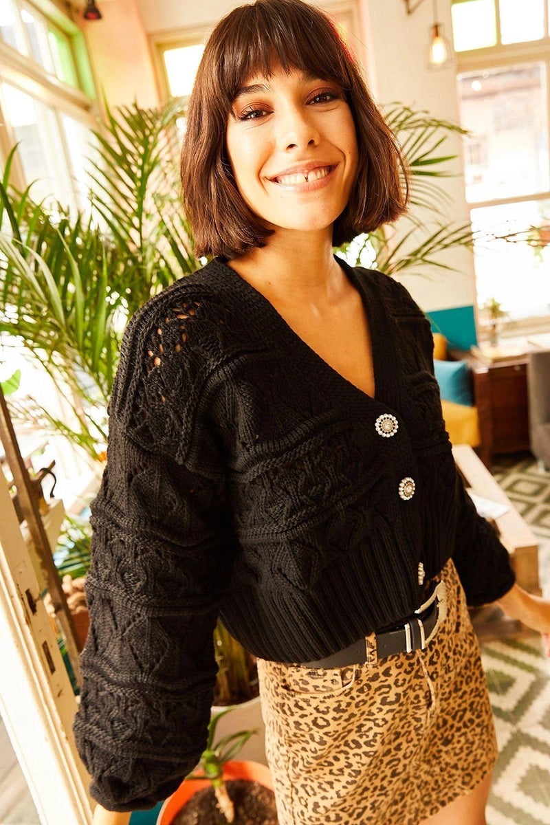 Weshaya Cardigan Women Black - Image 4