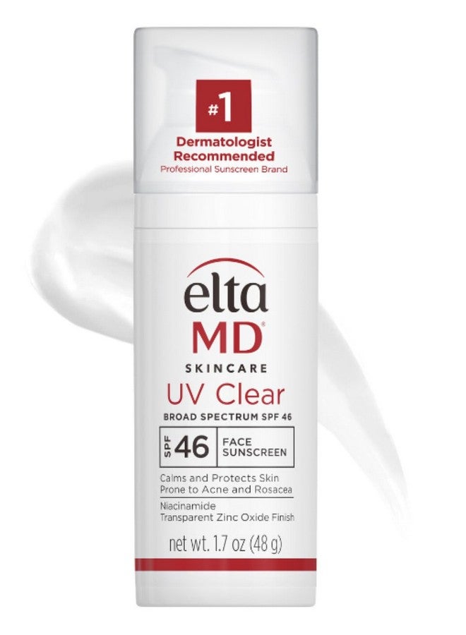 ايتا ام دي واقي الشمس EltaMD UV Clear Face SPF 46، واقي شمس خالٍ من الزيوت مع أكسيد الزنك، واقي شمس مُوصى به من قِبَل أطباء الجلدية، مضخة 1.7 أونصة - Image 1