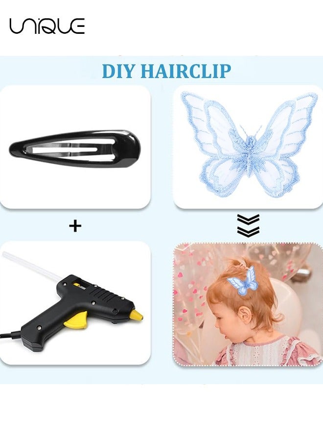 Unique 10Pcs Butterfly Lace Trim, 3D Double Layers Organza Patches Butterfly Lace Fabric Sewing Embroidery, DIY for Party, Wedding, Bridal, Women, Dress Decoration (Blue) - Image 3