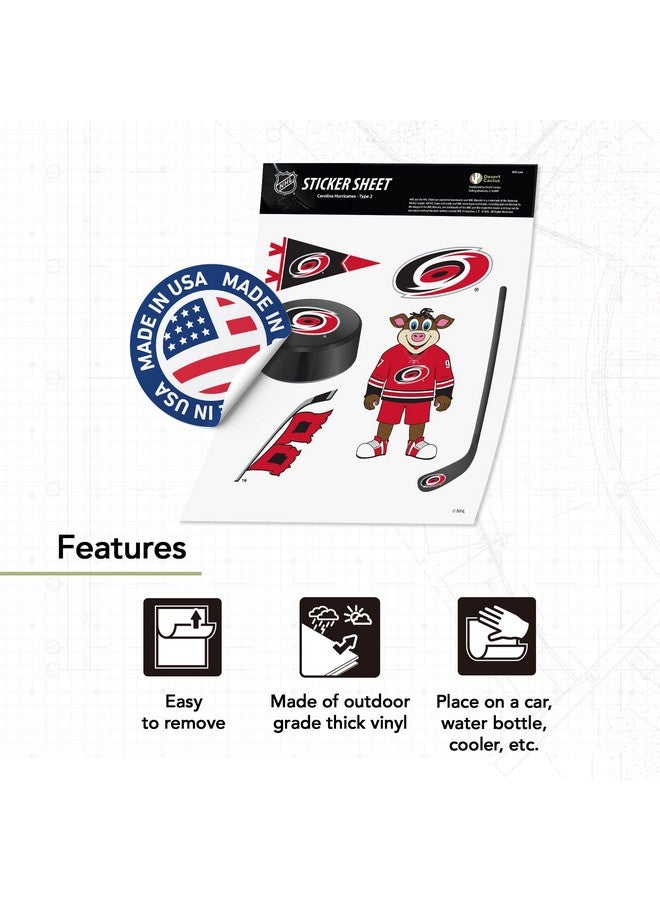 Desert Cactus ملصق فينيل لفريق Carolina Hurricanes في دوري الهوكي الوطني NHL لزجاجة المياه والكمبيوتر المحمول والسيارة (النوع 2) - Image 4