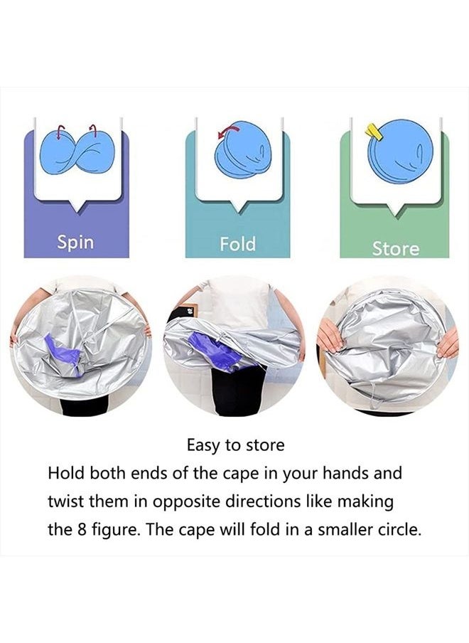 MAFENT - Hair Cutting Cape Haircut Cape Barber Cape Hair Catcher Hair Cape Hair Cutting Tools Umbrella Barber Salon Cape Salon Stylist Hairdressing (Adult,Silvery and Blue) - Image 1