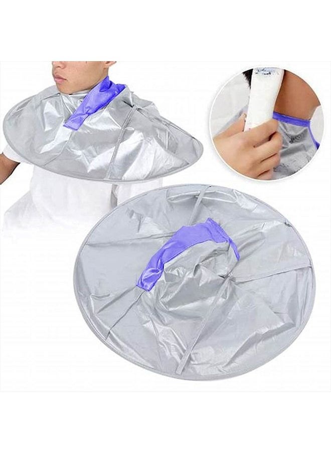 MAFENT - Hair Cutting Cape Haircut Cape Barber Cape Hair Catcher Hair Cape Hair Cutting Tools Umbrella Barber Salon Cape Salon Stylist Hairdressing (Adult,Silvery and Blue) - Image 1