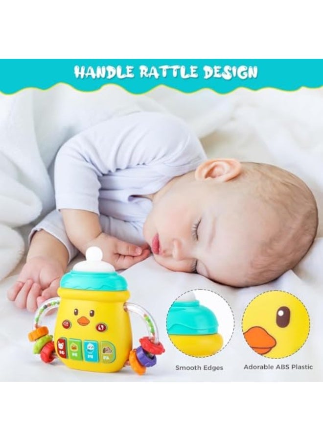 ألعاب موسيقية للأطفال، لعبة تعليمية حسية مع موسيقى وأضواء، ألعاب موسيقية لتهدئة الأسنان مع مصاصة، لعبة رجاجة للأطفال من 0 إلى 18 شهرًا، هدايا للأولاد والبنات - Image 4