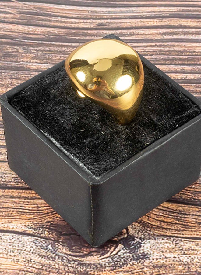 Stainless Steel Golden Ring Size 7