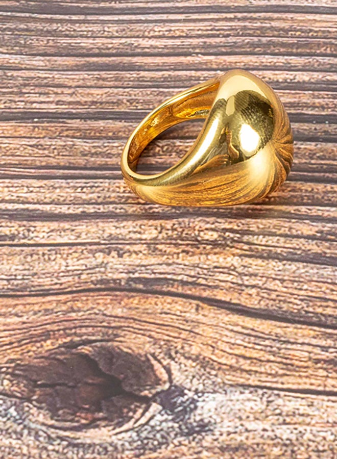 Stainless Steel Golden Ring Size 7