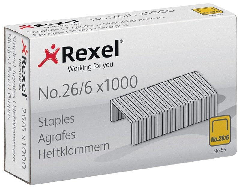 Rexel No. 26/6 Staples 1Pk 20X (1000) No.56, Silver, 06131 - Image 2