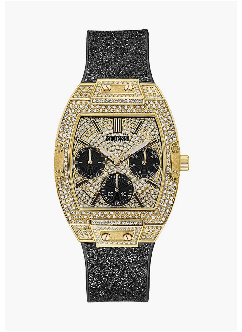 GUESS - Guess Womens Raven Gold paved with crystals watch GW0105L2 - Image 1