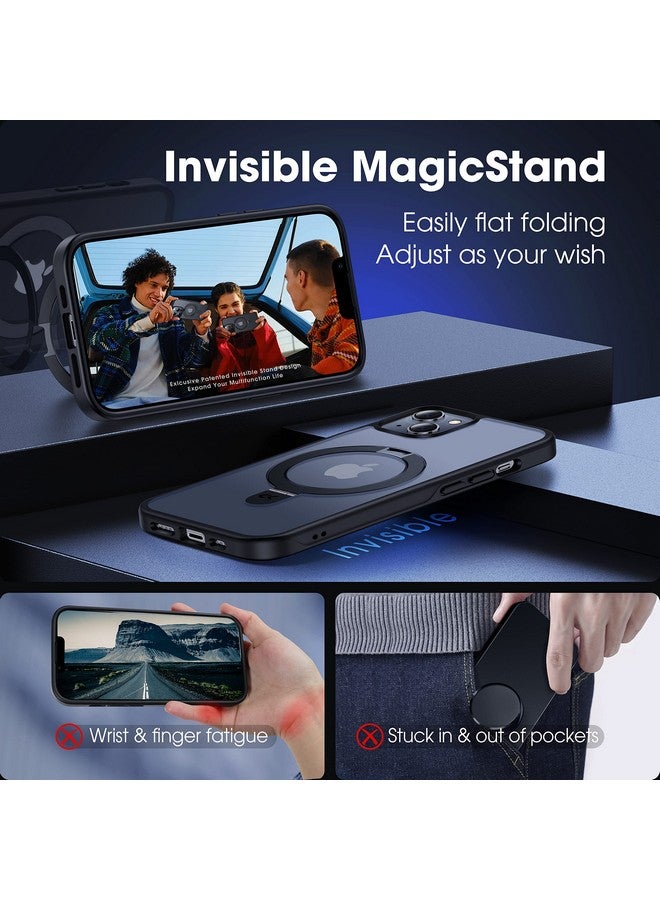 CASEKOO Designed for iPhone 13 Pro Case with Magnetic Invisible Stand [Military Drop Protection] [Compatible with MagSafe] Shockproof Slim Translucent Matte Pro Case 6.1 Inch, Black