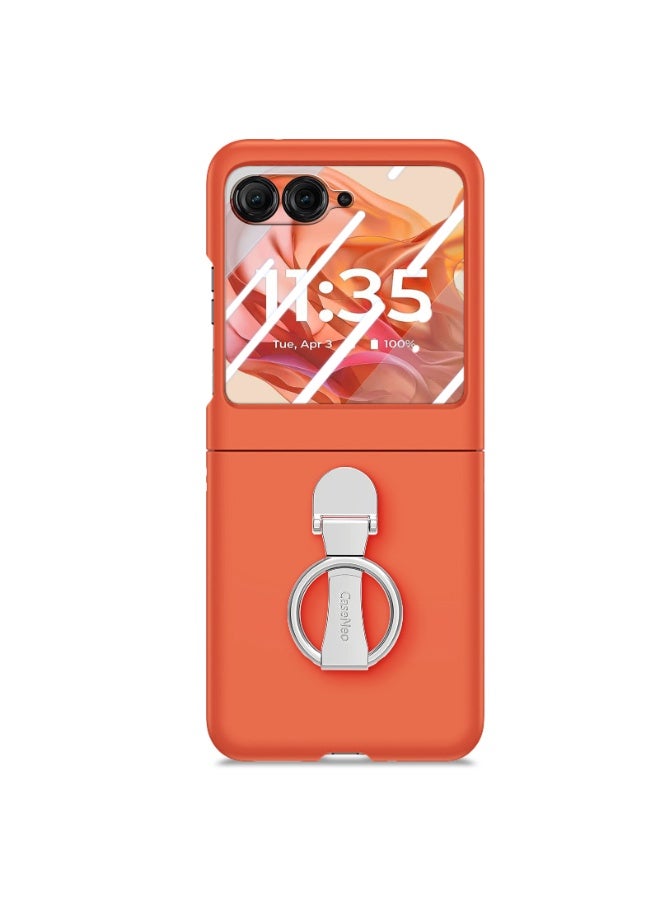 عام Compatible with Motorola Razr 60 Ultra Case with Ring, with Electroplated Three-axis Ring Stand  Screen Protector,Slim Skin-feeling PC Protective Case for Moto Razr 60 Ultra - Image 4