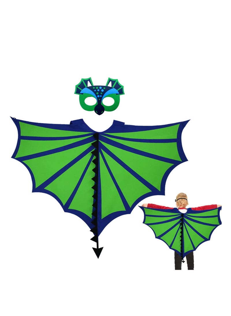 Dinosaur Cape for Kids, Dinosaur Wings Costume, with Dinosaur Mask, Kids Dragon Cape, for Kids Dress Up for Boys Cosplay, Themed Party and Fancy Dress, for 4-9 Years - Image 1