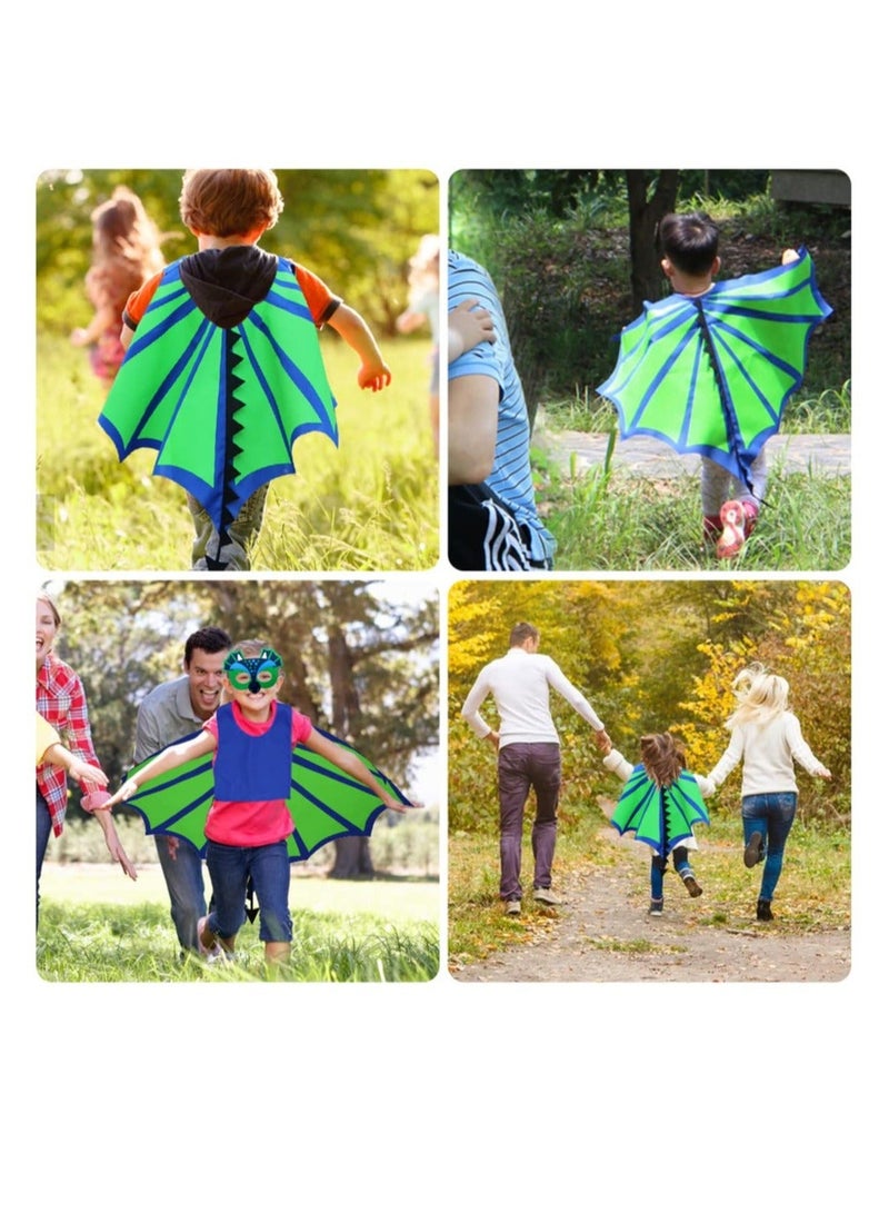 Dinosaur Cape for Kids, Dinosaur Wings Costume, with Dinosaur Mask, Kids Dragon Cape, for Kids Dress Up for Boys Cosplay, Themed Party and Fancy Dress, for 4-9 Years - Image 3