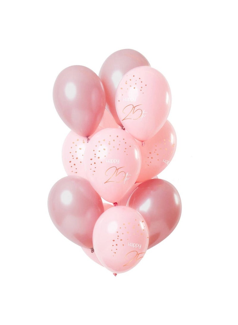 Folat Happy 25th Balloon Bouquet Pink 30 cm 12-pack
