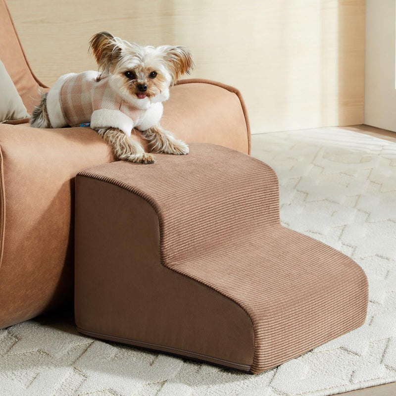 LEXTRO Dog Stairs for Small Dogs, 2-Steps Dog Ramp for Couch, Pet Stairs with Highly Supportive Foam and Non-Slip Bottom, Pet Steps for Cat & Doggie (High 11.8 Inch) - Image 1