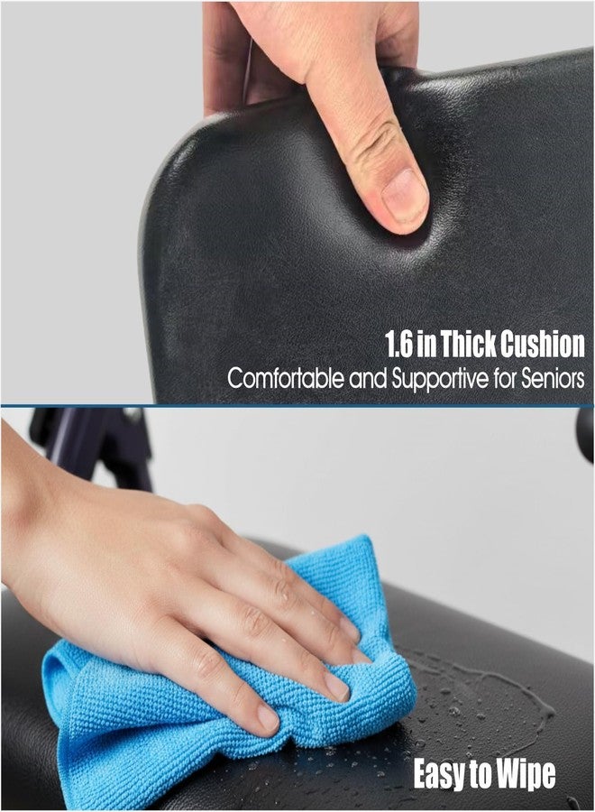 MUROCEA Universal Rollator Seat Cushion Replacement, Walker Seat Pad with 7.3in Mounting Holes, High-Density Foam and Leather Surface, Includes M6×25mm Screws & Hardware - Image 4