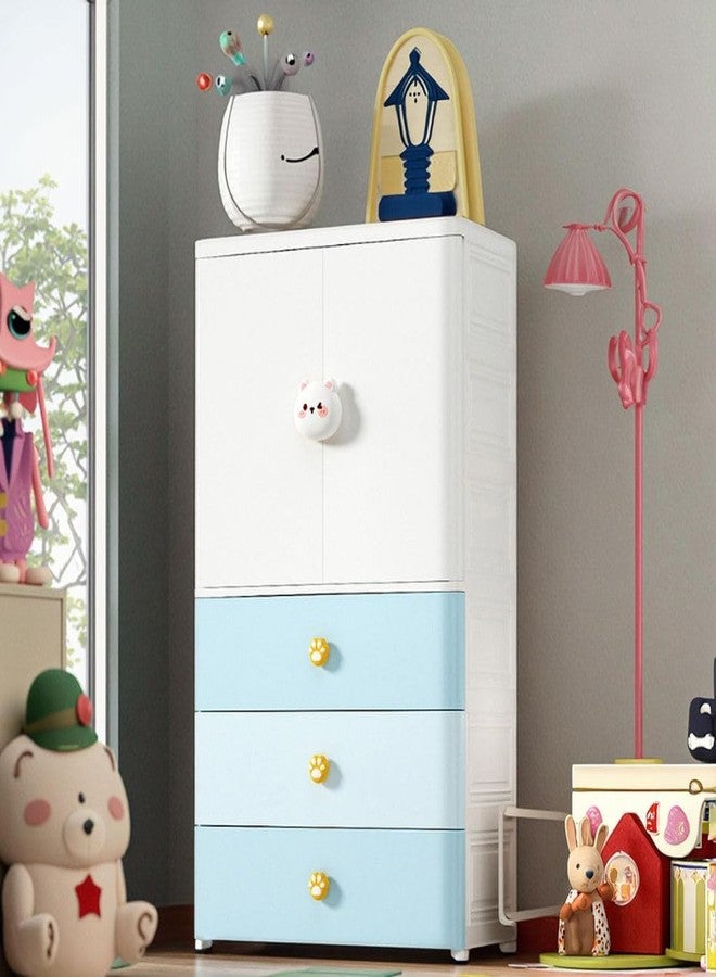 KEEKOS Portable Collapsible Wardrobe for Kids Plastic Storage – Cloth Organizer Cupboard/Multipurpose Storage/Closet for Bedroom/Living Room/Easy to Assemble Room & Home (Blue Bear) - Image 4