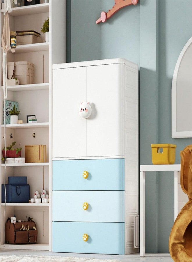 KEEKOS Portable Collapsible Wardrobe for Kids Plastic Storage – Cloth Organizer Cupboard/Multipurpose Storage/Closet for Bedroom/Living Room/Easy to Assemble Room & Home (Blue Bear) - Image 5