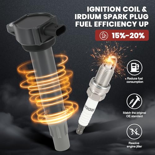 KacuYelin UF502 Ignition Coil Pack and Iridium Spark Plugs Set of 6 Compatible with Dodge Avenger Challenger Charger Chrysler 300 Sebring 2006-2011 Replaces#4606869AA - Image 5