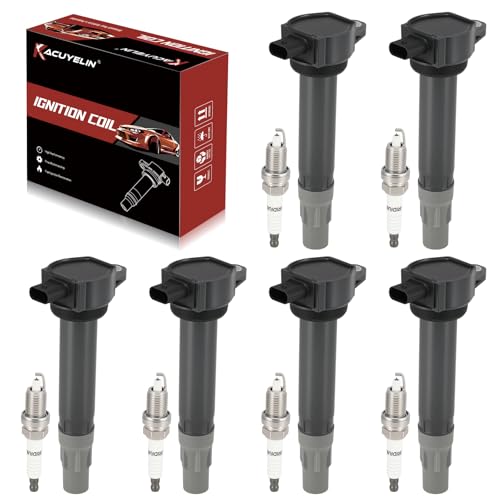 KacuYelin UF502 Ignition Coil Pack and Iridium Spark Plugs Set of 6 Compatible with Dodge Avenger Challenger Charger Chrysler 300 Sebring 2006-2011 Replaces#4606869AA - Image 1
