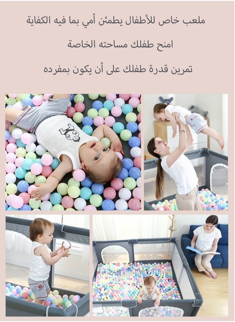 لو.بيبي.في  حظيرة لعب للأطفال، 180*150 سم، حظيرة لعب للأطفال الصغار مع 20 كرة بحرية، رمادي  - Image 5