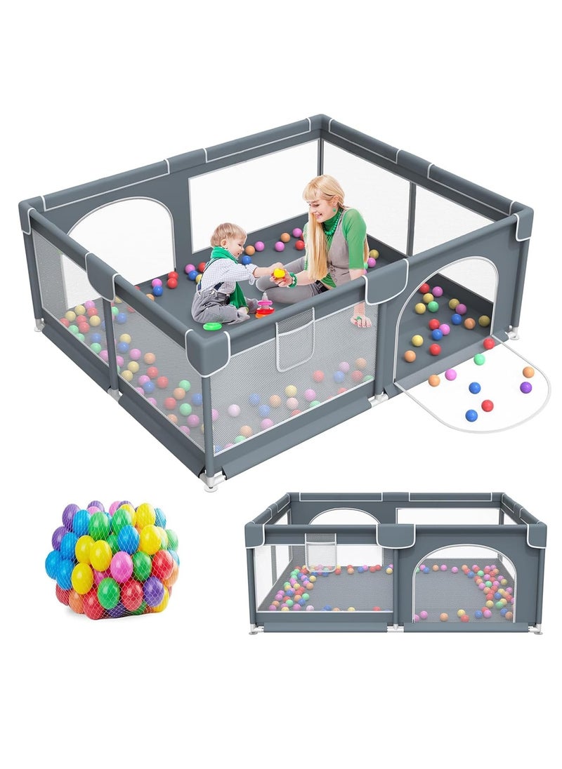 Baby Playpen, 180 * 150 CM Large Baby Pen and Toddler Playpen with 20 Sea Balls,Grey - pzsku/Z7776766D89D41CAA3E0DZ/45/_/1737613913/9be8dbdb-f962-42df-8f9f-9d51326b24dd