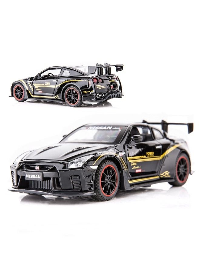 موديل كار لعبة نموذج سيارة 1:32 GTR R35، لعبة سيارة قابلة للسحب من سبائك الزنك، صوت وضوء، نموذج سيارة رياضية للأطفال الأولاد والبنات  - Image 3