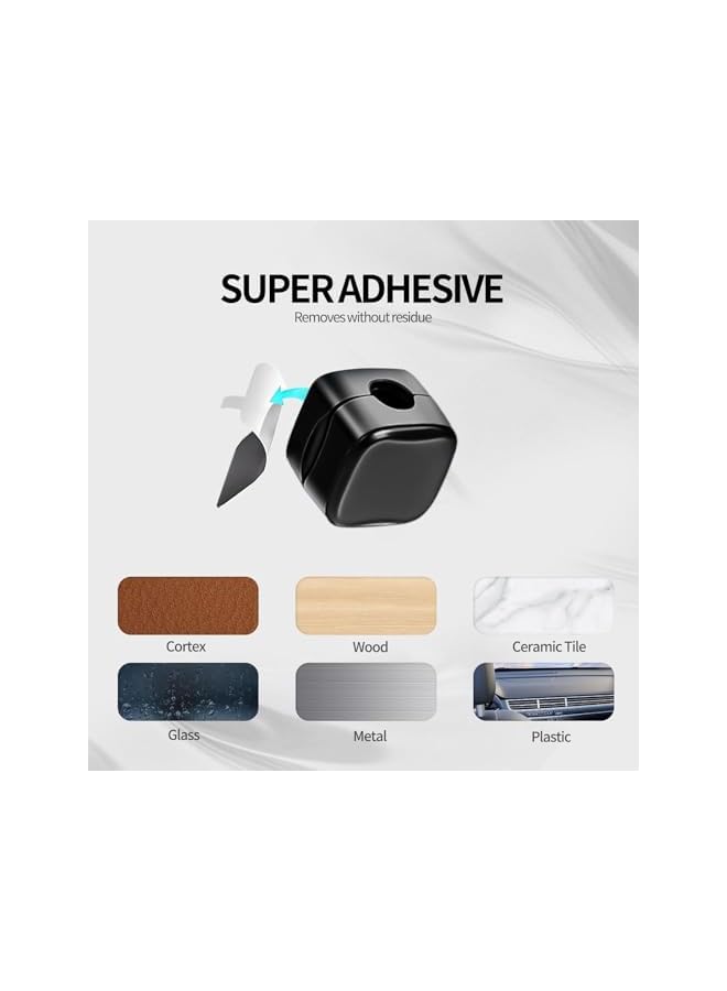 PROMASS 6 Pcs Magnetic Cable Holders Clips,Adjustable Cable Organizer Clips,Hide Phone mobile cables clips,Under Desk Cable Management,Adjustable wire holder for Home Office Phone Car Wall Desktop (Black) - Image 4