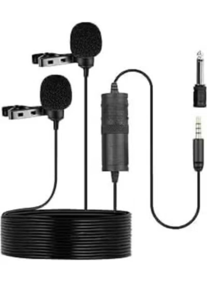 Dual Wired Microphone Compatible with Smart Devices and Digital Cameras, Mono - Image 1